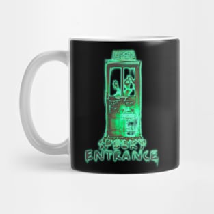 OPEN - Spooky Entrance | Green Halloween T - Shirt Mug